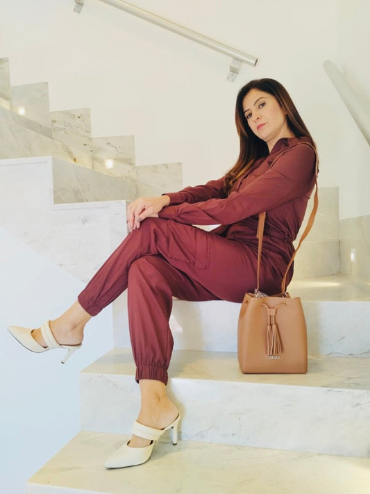 Lore Chocolate Jumpsuit - Madmoizelle Closet