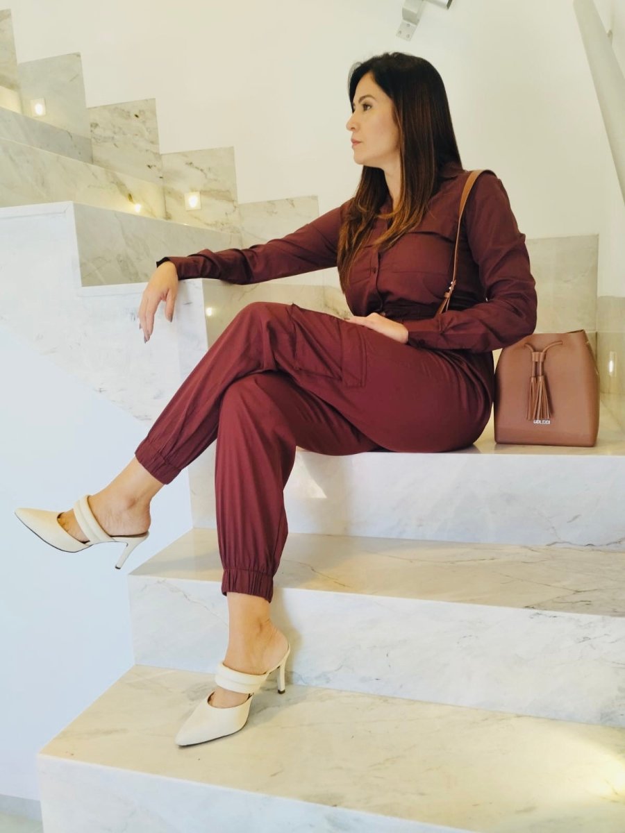 Lore Chocolate Jumpsuit - Madmoizelle Closet