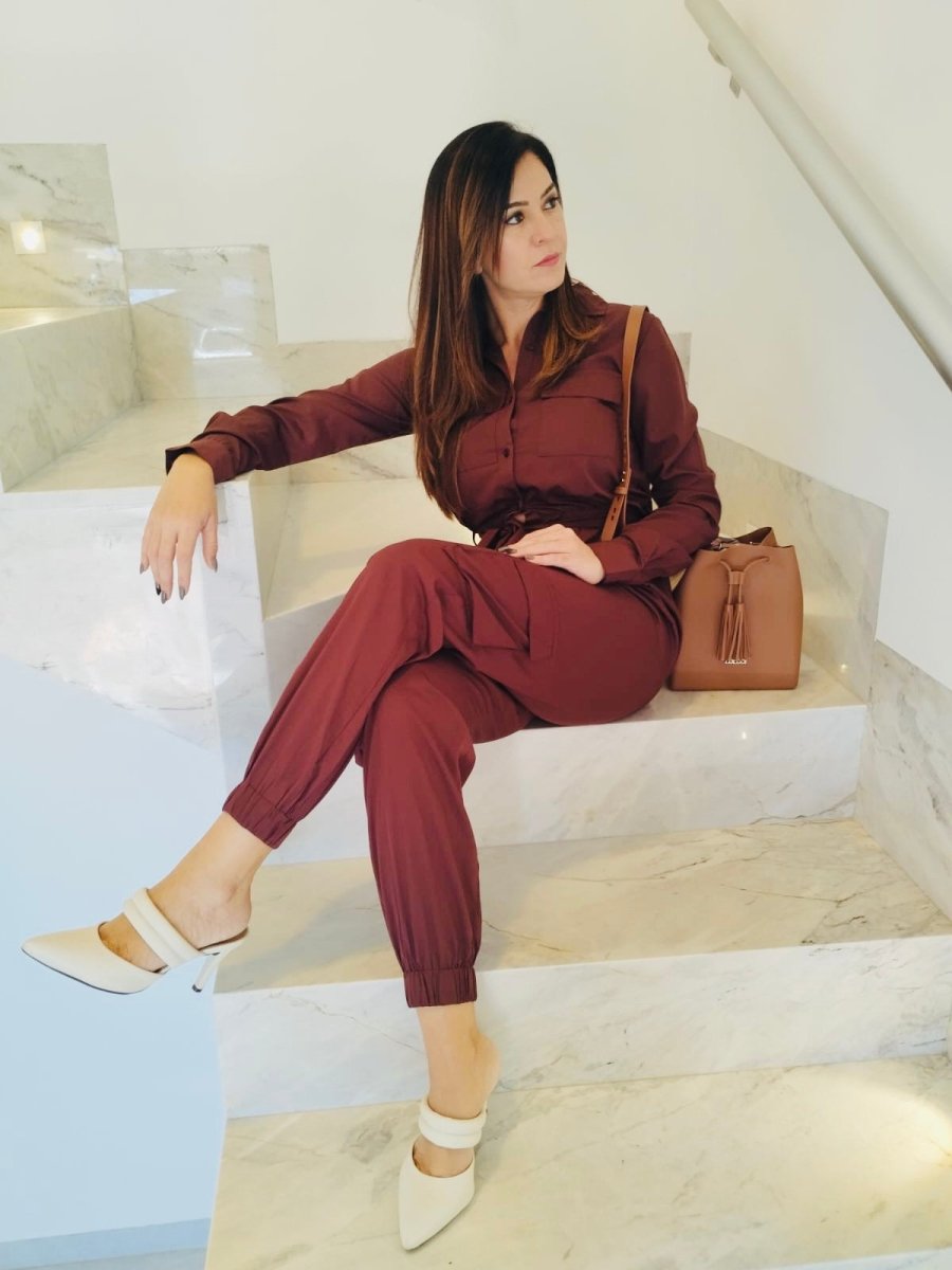 Lore Chocolate Jumpsuit - Madmoizelle Closet