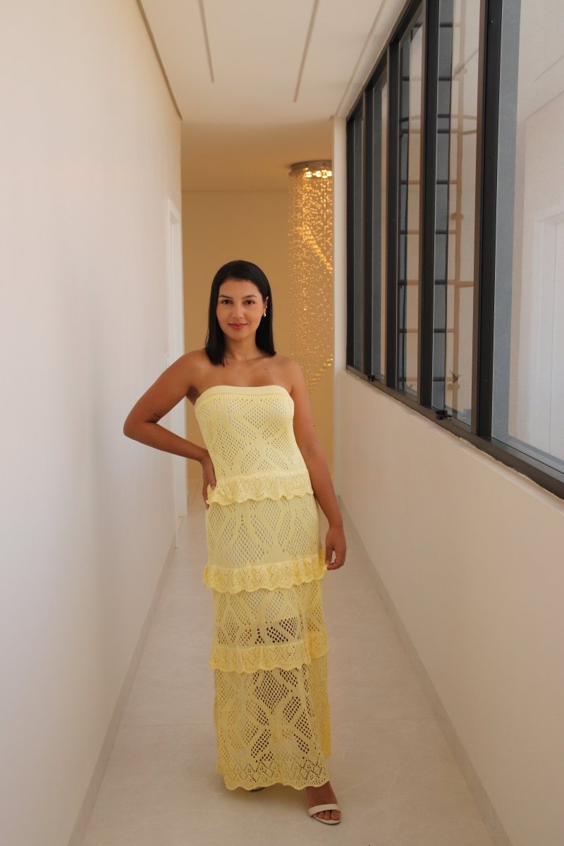 Morana Knit Yellow Dress - Madmoizelle Closet