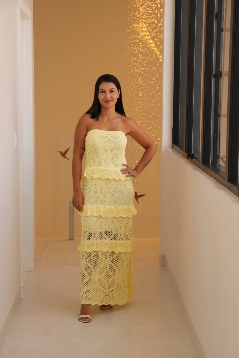 Morana Knit Yellow Dress - Madmoizelle Closet