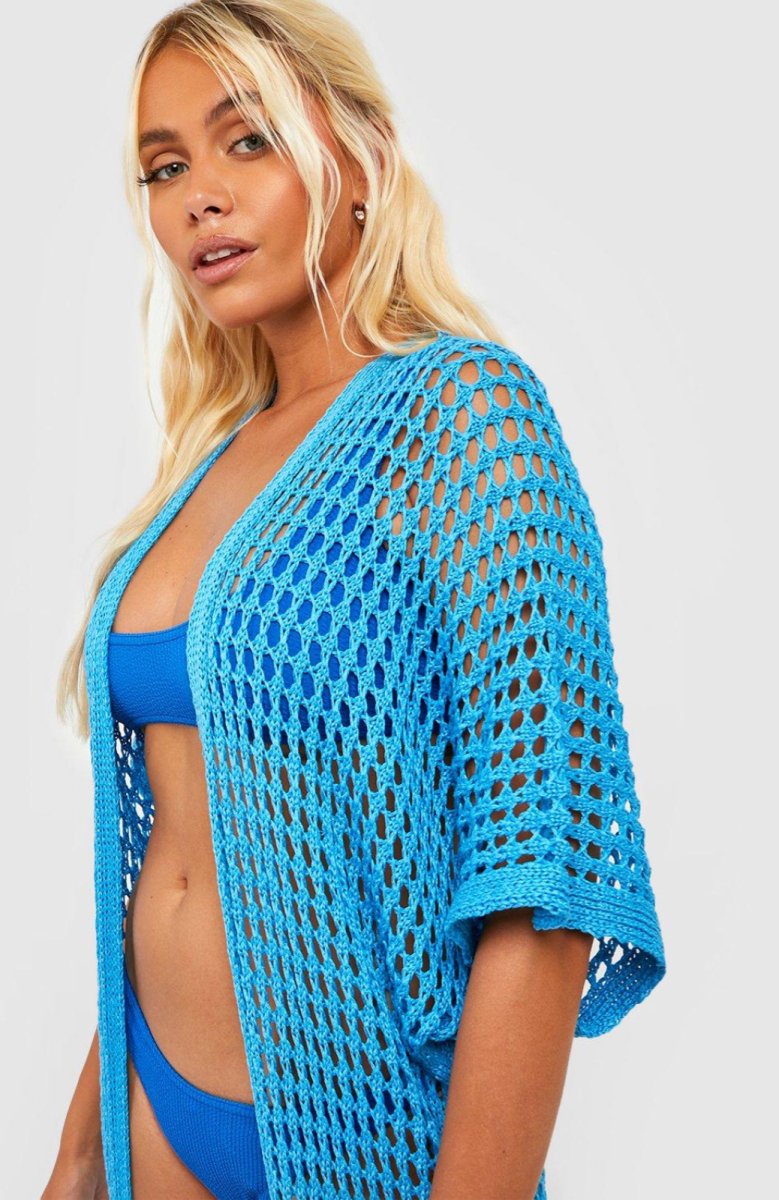 Turquesa Italy Crochet Beach Kimono - Madmoizelle Closet